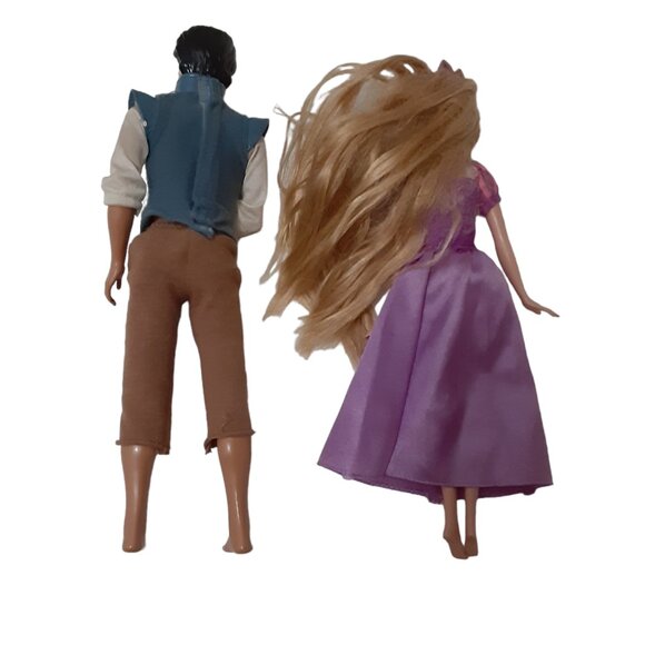 Mattel Disney Tangled Doll Lot Flynn Rider & Rapunzel - Picture 2 of 2